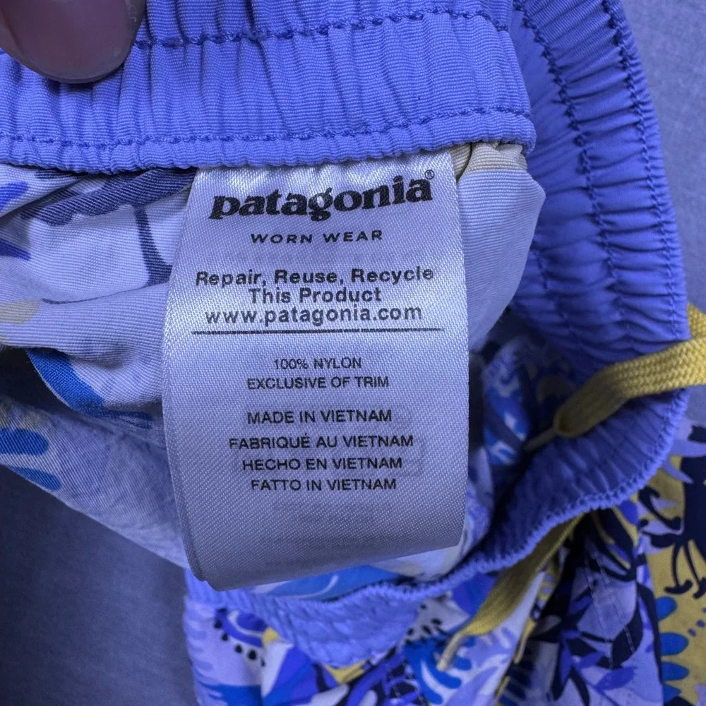 Patagonia Girl Kids XL Swim Trunks Shorts Floral Print Elastic Waist Drawstring‎